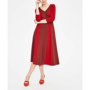 Boden | Brown Color Block Erin Ponte Midi Dress
